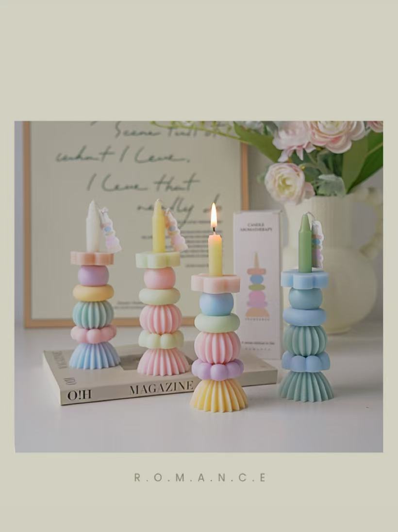 Home Fragrance - Candela Profumata Geometrica Stratificata Artigianale, Candela